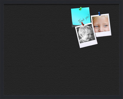 PinPix 30x24 Inch Cork Bulletin Board. This Decorative Framed Pin Board Comes with Solid Black Design and a Satin Black Frame. Ideal for Home Office Decor or Message Board (PinPix-622)