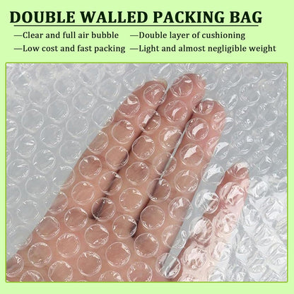 Clear Bubble Out Bags Pouches 14x18 Inch, 20 PCS Moving Supplies for Dishes, Double Walled Shockproof Bubble Cushion Wrap Bags for Storage, Shipping, Packing Supplies for Fragile Items