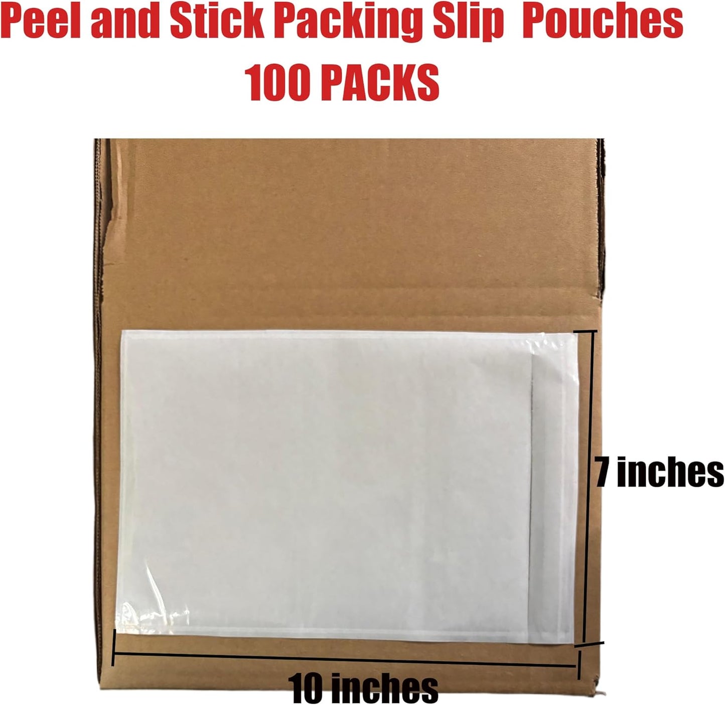 100 Pack Packing List Envelopes, 6.7 x 10 inches, Clear Self-Adhesive Shipping Labels Sleeves/Pouches