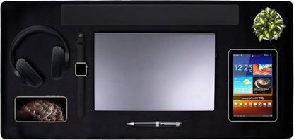 Cossini XL Desk Pad - Large Vegan Leather Desk Mat 17 x 36- Buttery Smooth Writing, Damage Blocking, Non-Slip, Waterproof - Home Office Computer Desk Protector Blotter Laptop Keyboard Mouse Pad