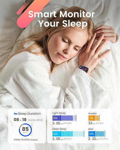 Smart Watches for Women Reloj Mujer: 30Day Battery Life Call Function Heart Rate SpO2 Sleep Tracker IP68 SwimProof 120 Exercise Modes Gym Running for Android iPhone 2 Bands