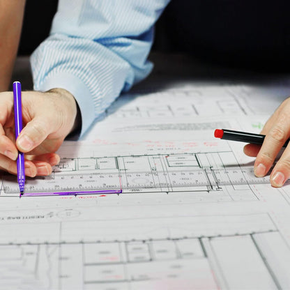 Zonon 6 Pcs 12 Inch Ruler Bulk Plastic Flexible Straight Metric Rulers with Centimeters and Inches Drafting Measuring Tool for Classroom School Students Education (Clear)