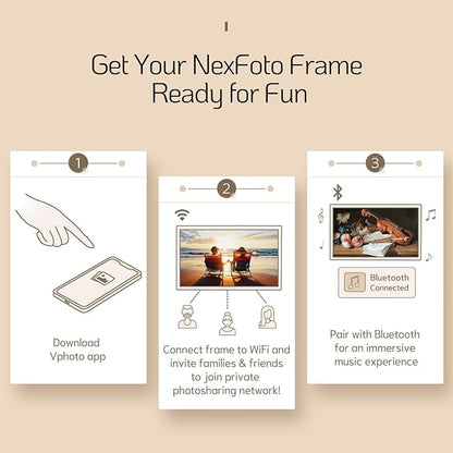 NexFoto 21.5 Inch Large Digital Picture Frame 32GB, WiFi Electronic Photo Frame with Remote Control, Wall-Mountable, Easy to Share Photos/Videos, Gifts for Mom Christmas, Dark Wood