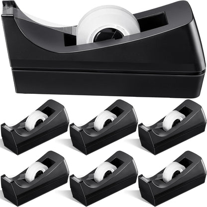 6 Pack Desktop Tape Dispenser Tape Roll Non Skid Base Tape Dispensers for Office Home School (Tape Not Included)