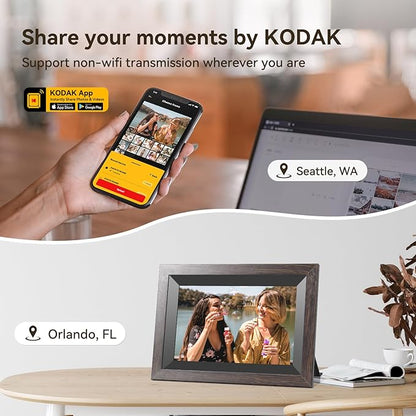 KODAK 10.1 Inch WiFi Digital Picture Frame with 32GB Storage, Electronic Smart Digital Photo Frame 1280x800 IPS Touch Screen, Auto-Rotate, Share Moments Instantly Gifts for Women Mothers Day Christmas
