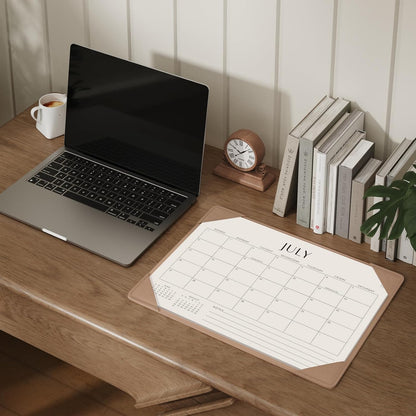 Jotsome Desk Calendar 2025-2026 with Desktop Mat, Academic Desk Pad Calendar From July 2025 to December 2026 14x10.5 inch, Desk Blotter Calendar for Home Office and School, Easy Planning, Apricot