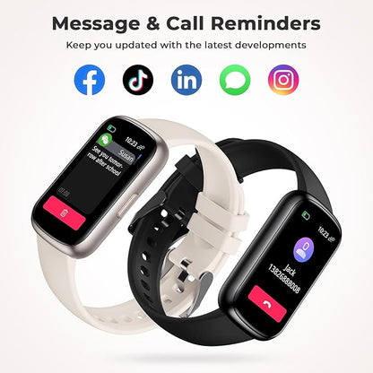 Fitness Tracker with 24/7 Heart Rate, Blood Oxygen, Sleep Monitor, 3ATM Waterproof Fitness Watch/Smart Watch/Activity Tracker, Pedometer/Step Counter, Calorie Tracker for Women Men, Starlight