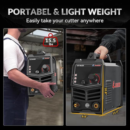 GZ GUOZHI Plasma Cutter, 50Amp 110/220V Dual Voltage IGBT Inverter Plasma Cutting Machine, [Pilot Arc][Large LED Display][Air Sensor] 1/4" Clean Cut 3/4" Max Cut, 2T/4T for Beginners DIY