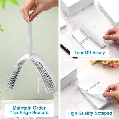 Fainne 3 x 5 Inch Paper Note Pads White Memo Pad Blank Writing Memo Scratch Paper for Waitress Waiter Book to Do Grocery List Small Notebook Restaurant Checkbook, White(90 Pack)