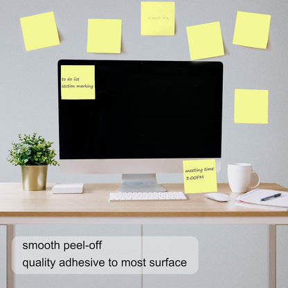 48 Pack 3840 Sheets Pop Up Sticky Notes 3X3 in Bright Color Self Sticky Note Pads Colorful Post Stickies for Office Home School Meeting, 80 Sheets/pad, Yellow