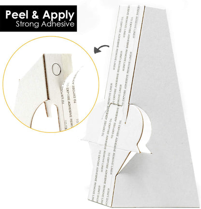 Golden State Art, 7 Inch Self Stick Easel Back, Cardboard Stand, Single Wing, Archival Quality, Display Posters Pictures Brochures, Easy and Fast Application (Pack of 50) White, Made in USA