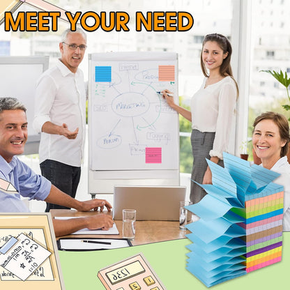 14 Pads Pop Up Sticky Notes,1400 Sheet Lined Sticky Notes 3x3 Inch,Self-Stick Notes Pads with Lines,Bright Multi Colors Easy Post Notes Pop up Refill for Office Study School Daily Life,100 Sheets/Pad
