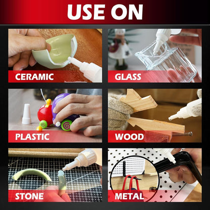 Super Glue Liquid, Instant Clear Cyanoacrylate Thick Viscosity Adhesive, Food Safe CA Glue for Shoe Sole Repair Leather Ceramic Plastic Glass Metal Wood Aquarium Porcelain Rubber Pottery Model Craft