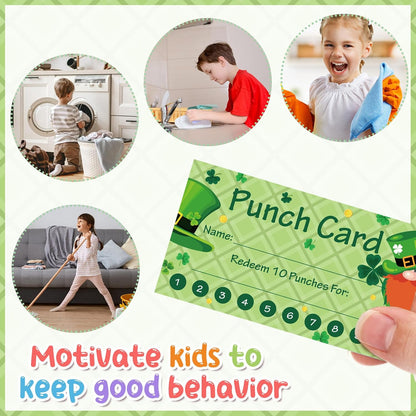 Fumete 400 Pcs Punch Cards for Classroom Reward Cards Behavior Incentive Loyalty Awards for Kids Students Teachers School Business, 8 Styles, 3.5 x 2 in(10 Holiday Punches Style)