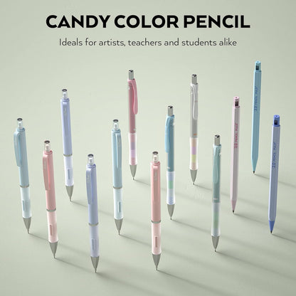 Nicpro 31PCS Pastel Mechanical Pencil Set with Case, Cute Art Drafting Pencils 0.5, 0.7, 0.9 mm & 2mm Lead Holder with 11 Tube Lead Refills(HB 2B), Aesthetic School Supplies for Drawing Sketching