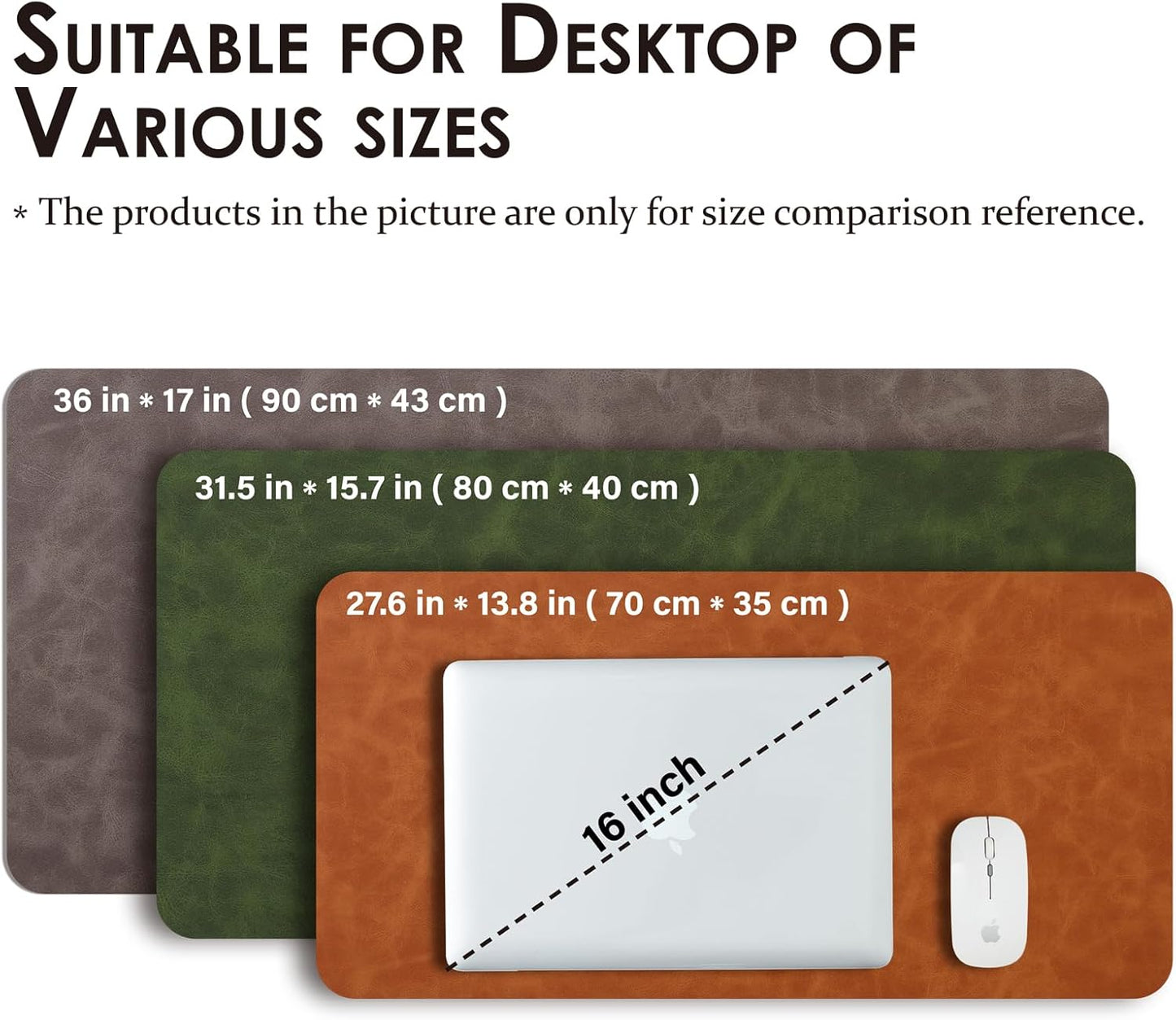 Distressed Leather Desk Mat - Non-Slip PU Desk Pad for Office and Home - Desk Organization and Accessories - Ideal for Large Mouse Pad and Desk Mats on Top of Desks(Mint Green,36"x 17")