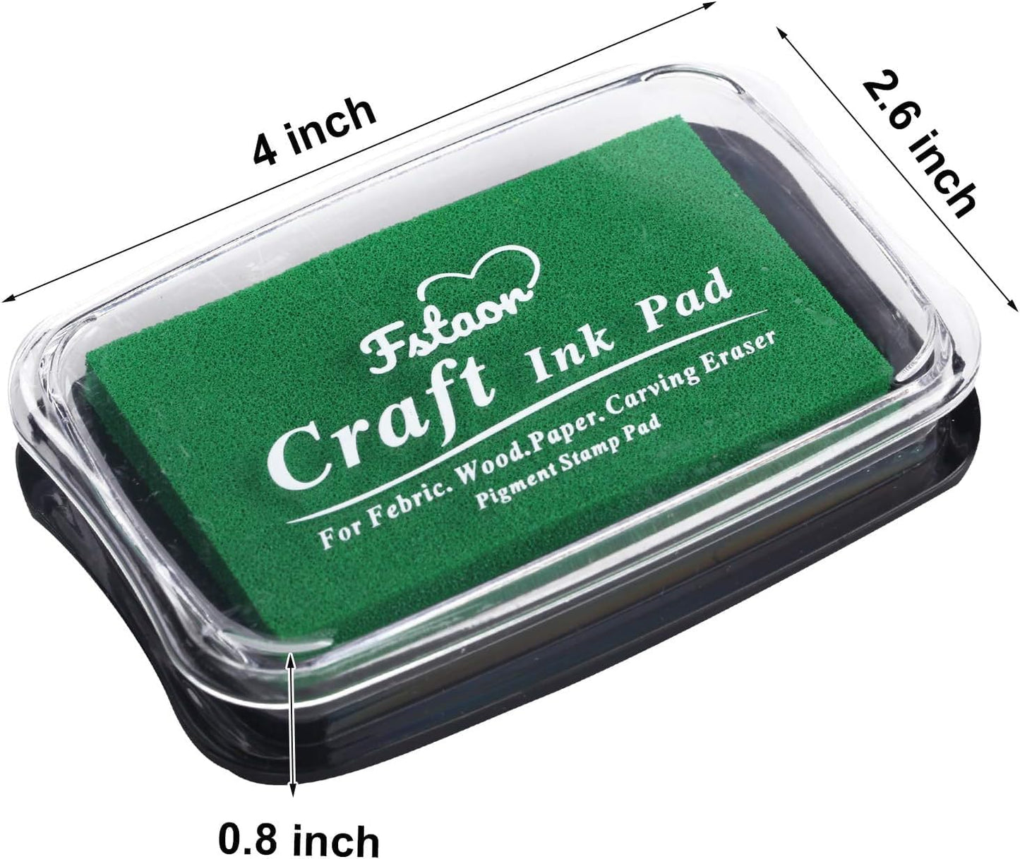 Large Finger Ink Pads for Kids Washable Craft Ink Stamp Pads, DIY for Rubber Stamps, Paper, Scrapbooking, Wood Fabric, Best Gift for Kids (3 x2inch Green)