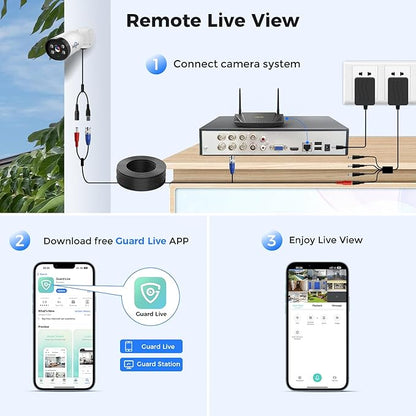 Hiseeu 4K Wired Security Camera System Outdoor with Audio,Smart Dual Light,AI Human/Vehicle Detection,3TB HDD,4K Surveillance DVR Kit 8CH,4X8MP Home CCTV Cameras,Smart Playback,100ft Night Vision