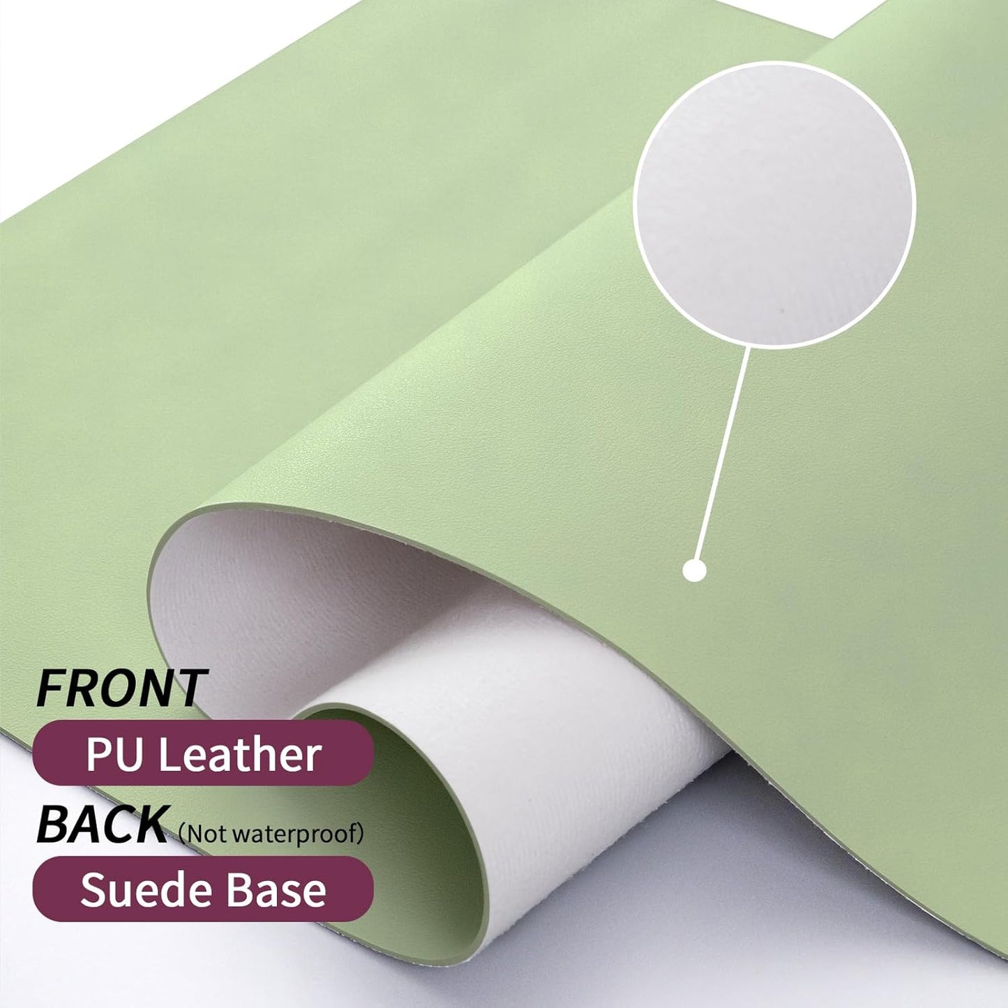 Bloss Leather Desk Mat and Keyboard Wrist Rest, Large Mouse Pad + Keyboard Pad+Mouse Wrist Support, Non-Slip Desk Mat Protector for Office, Home(31.5×15.7 Inches, Green)