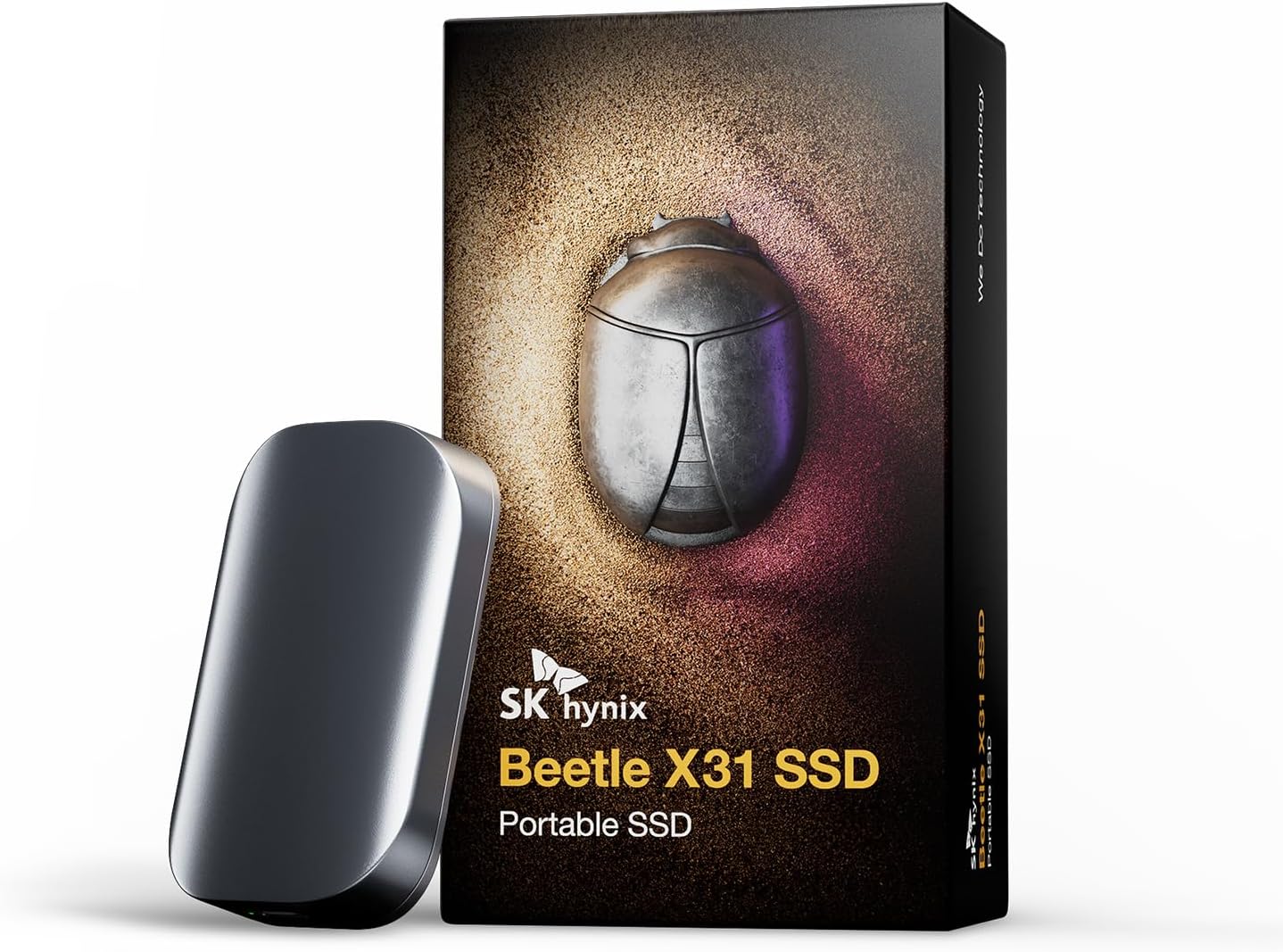 SK hynix Beetle X31 2TB Portable SSD with DRAM, up to 1050MB/s, USB 3.2 Gen2, External Hard Drive Compatible with PC, Mac, Laptop, PS5 (Dark Grey)