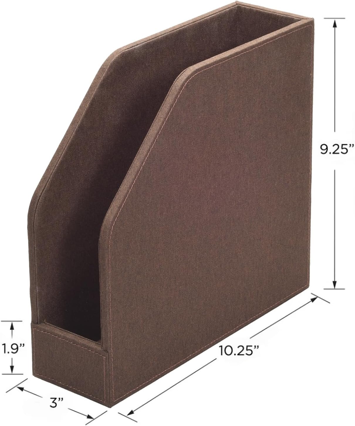 MobileVision Executive Brown Cloth Fabric Vertical File Holders - 2 Piece Combo