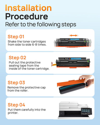 E-Z Ink 414A Toner Cartridges 4 Pack Compatible 414A Toner Cartridges Replacement for HP 414A HP 414X 414A Toner (with Chip) to Use with HP Color Pro M454dw MFP M479 M479fdw M479fdn M479fdw Printer