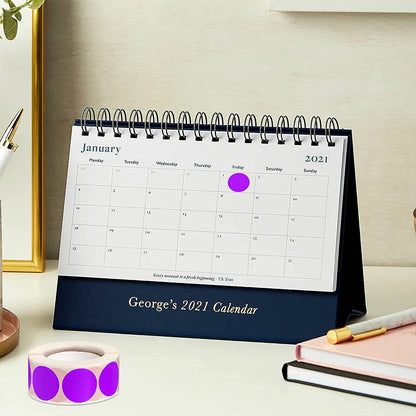 SHYGO® 1“ Purple Circle Dot Stickers Color Coding Labels, 1000PCS 2 Rolls