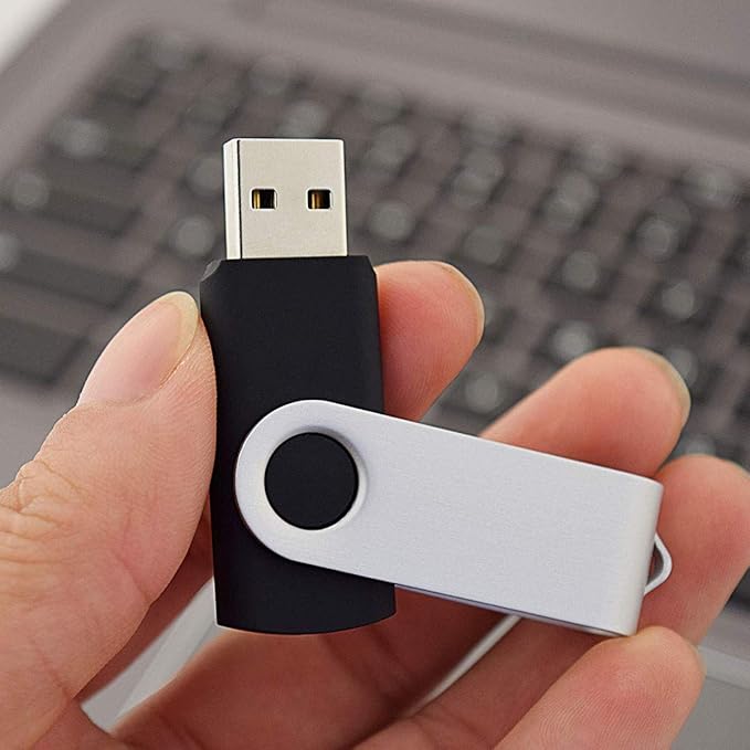 Aiibe 4GB Flash Drive Bulk 4GB USB Flash Drive Thumb Drives 10 Pack USB 2.0 Memory Stick Jump Drive Zip Drives Swivel Keychain Design (Black)