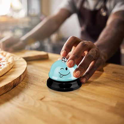 Tudomro 6 Pcs Call Service Dinner Bell for Desk Classroom Metal Smile Face Bell 3 Inch Diameter Anti Rust for Hotel Restaurant Office School Kitchen Bar(Macaron Color)