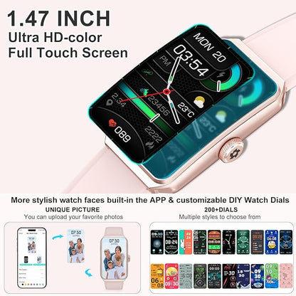 Fitness Tracker with Heart Rate/Blood Oxygen/Sleep Monitor, Smart Watches for Women Men, 100+ Sports Modes, Activity Step Trackers Smart Watch for Android iOS Phones