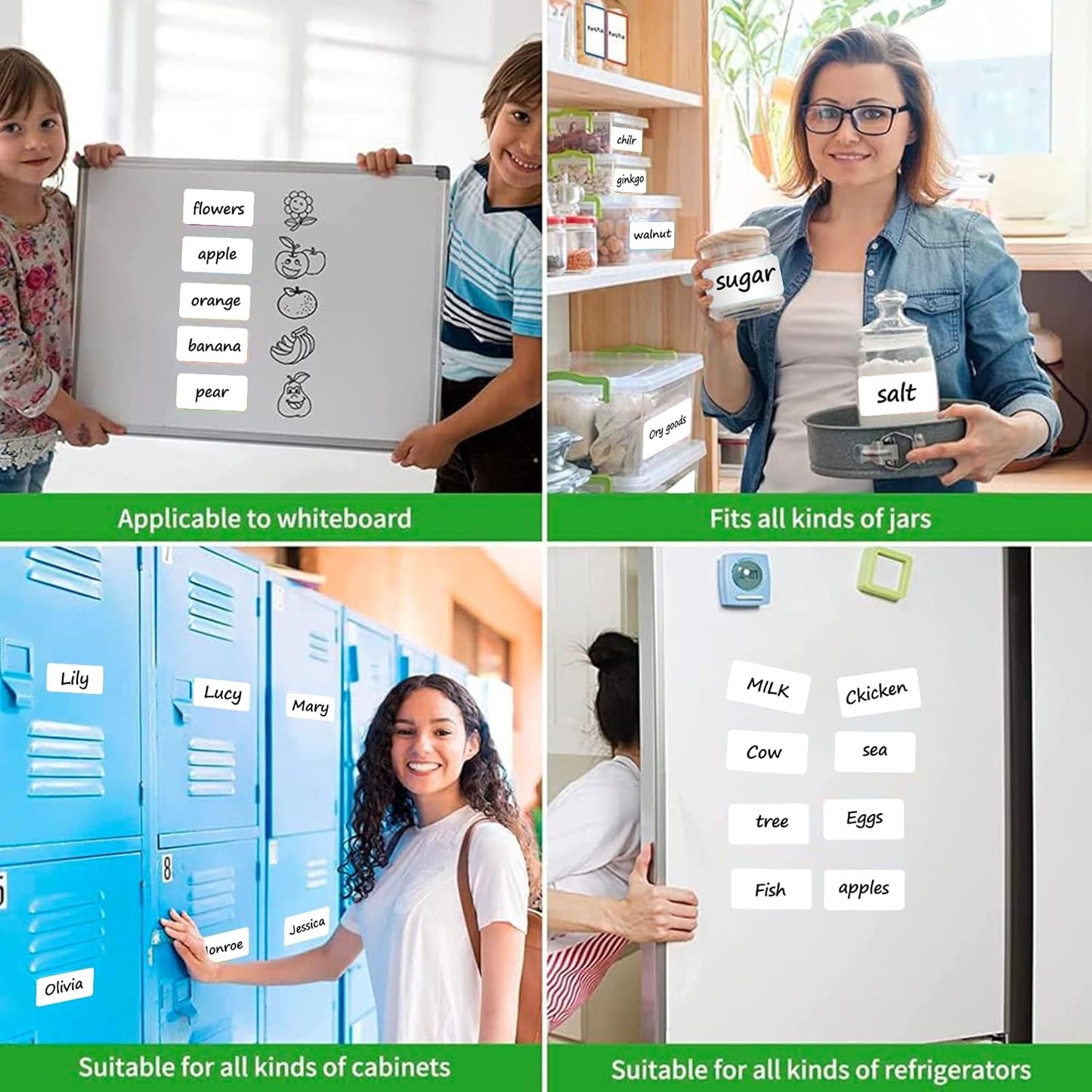 SVNOOC Multi-Use Removable Dry Erase Labels Stickers, White, Reusable Sticky Notes (2x4 inches) (2 * 4 inches White)