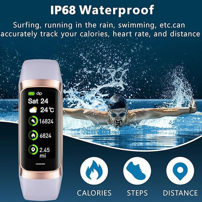 Fitness Tracker Activity Tracker Smart Watch 1.10''AMOLED Touch Color Screen,Smart Watch with 24/7 Blood Oxygen Heart Rate,Sleep Monitor,IP68 Waterproof,Step Counter Health for Women Men (Purple)