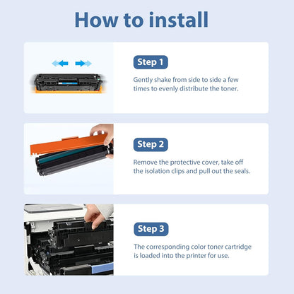 201A Toner Cartridges 4 Pack Compatible for HP Color Laserjet Pro M277dw Reaplacement for HP201A 201X Set High Yield with M252dw MFP M277dw M277n M277c6 Printer (Black/Cyan/Magenta/Yellow)