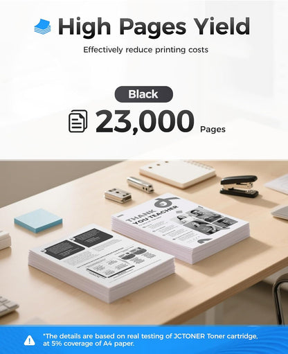 W9008MC Black Toner Cartridge 1-Pack with Chip High Yield Replacement for HP W9008MC Toner Compatible with HP Laserjet MFP E52645dn E52645c Managed E50145dn Printer Ink Copier Scanner（23,000 Pages）