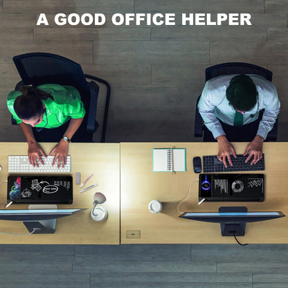 Small Glass Desktop Whiteboard Dry-Erase-Board - Computer Keyboard Stand with Wireless Charger White Board Surface Pad with Drawer, Desk Organizers with Accessories for Office, Home, School Supplies