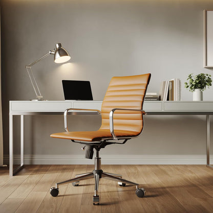 Chair, Desk Computer Chair ，with Armrests ，Ergonomic Office Chair for Home and Office, 17.32 x 22.83 x 35.43 inches, Multiple Colors (Terracotta)