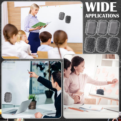 Sherr 36 Pcs Microfiber Shag Magnetic Erasers Bulk Washable Dry Erase Whiteboard Erasers for Whiteboard, Chalkboard, and Memo Boards Marker, Chalk Mark, Home School Classroom Office(Gray Color)
