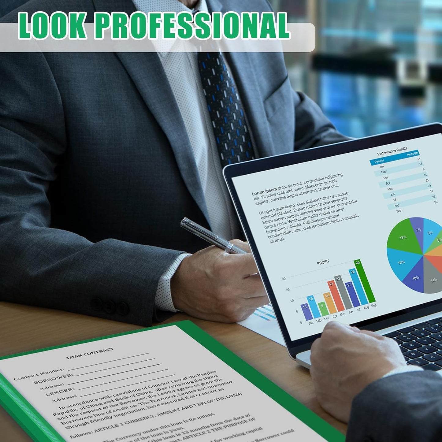 Teling 72 Pack Clear Front Report Covers Bulk Business Report Covers Plastic Presentation Folders Resume Portfolio Folder Paper Binder with 3 Prongs for Presentation Document School Office (Green)