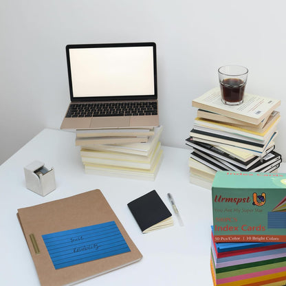 Index Cards 500Pcs, 3 x 5 Inches Ruled Index Cards, Colored Index Flash Cards, Lined on Both Side Colored Notecards for Study, Learning, Memory, Recipe Cards (10 Colors)
