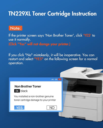 TN229XL TN229 Toner Compatible for Brother TN229XL Toner Cartridge Works for MFC-L3780CDW HL-L3280CDW HL-L3220CDW HL-L3295CDW MFC-L3720CDW, 2 Pack