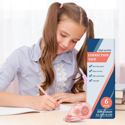White Correction Tape Whiteout Correction Tape - Easy to Use, Instant Correct Wrong Writing at Anytime, Writing Supplies for Office and School - 12 Packs