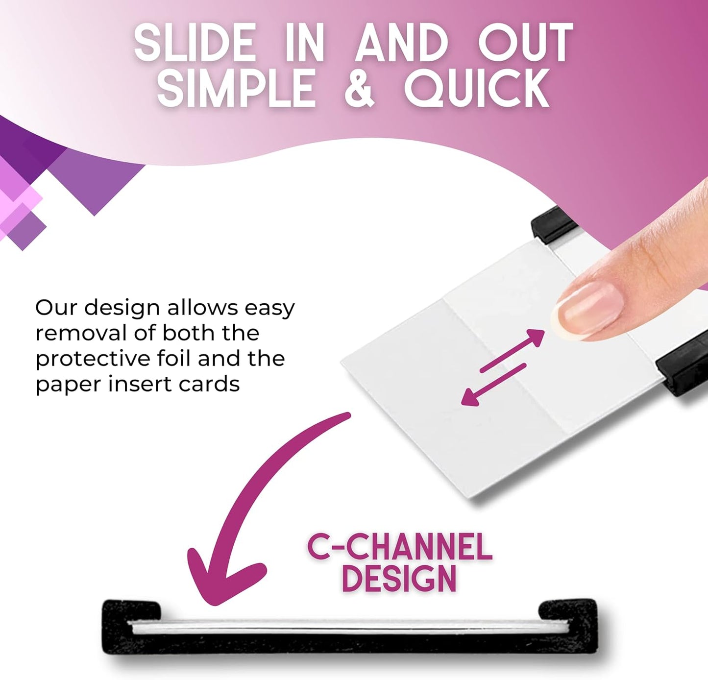 Availey 60 Pack Magnetic 'C' Channel Label Holders for Metal Racks and Shelves with Protective Films and Replacement Strips 4" x 0.75"