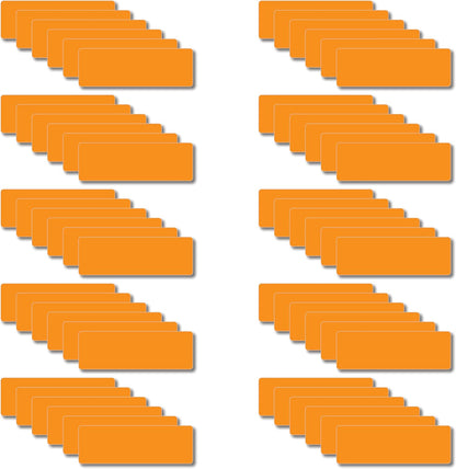 Magnetic Dry Erase Magnets Labels 3x1 inches, Reusable Name Tags, Organizing Schedules in Office/Classroom. Work on Fridge/White Board (Orange 60Pcs)