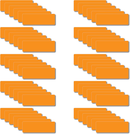 Magnetic Dry Erase Magnets Labels 3x1 inches, Reusable Name Tags, Organizing Schedules in Office/Classroom. Work on Fridge/White Board (Orange 60Pcs)