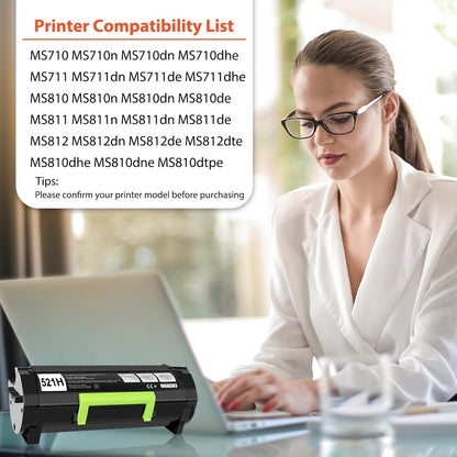 521H 52D1H00 Toner Cartridge Compatible Replacement for Lexmark 521H 52D1H00 for MS710 MS710n MS711 MS711dn MS810 MS810n MS810dn MS810de MS811 MS811n MS811dn MS811dtn MS812 MS812dn MS812de
