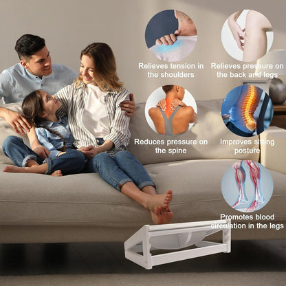 WOOD CITY Under Desk Footrest, 3 Heights Adjustable Foot Rest with Silicone Surface, 3 in 1 Non-Slip Foot Stool Improve Posture, Reduce Fatigue & Pain， Ideal for Home/Office/Gaming (White)