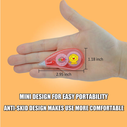 White Correction Tape, 12 Pack, 13.13 Feet Correction Tape for School and Office, Easy to Use Applicator for Instant Corrections. (Animals)