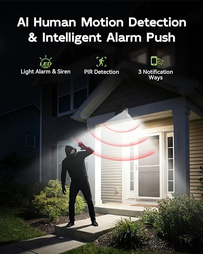 2K 5G Solar Security Cameras Wireless Outdoor, 4-Pack Solar-Powered Camera for Home Security with Full Color Night Vision,PIR Detection, IP66/Alexa/2 Way Talk, No Subscription, 5G/2.4GHz WiFi