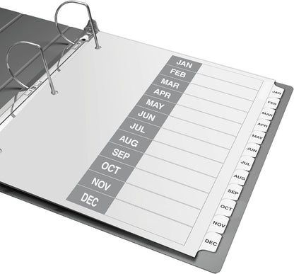 Davis Group Calendar Months January-December Index Tab Dividers for 3 Ring Binders, Customizable Table of Contents, 6 Sets