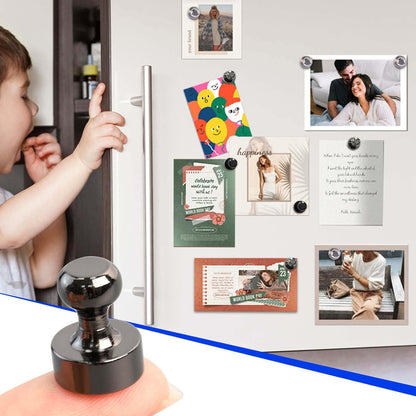 25Pcs Fridge Magnets, Bright Black Strong Refrigerator Magnets Small Push Pin Magnet s, Magnetic Decorative Magnet s for Whiteboard, Classroom, Office, Dry Erase and Map Magnet